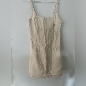 White jean mini dress